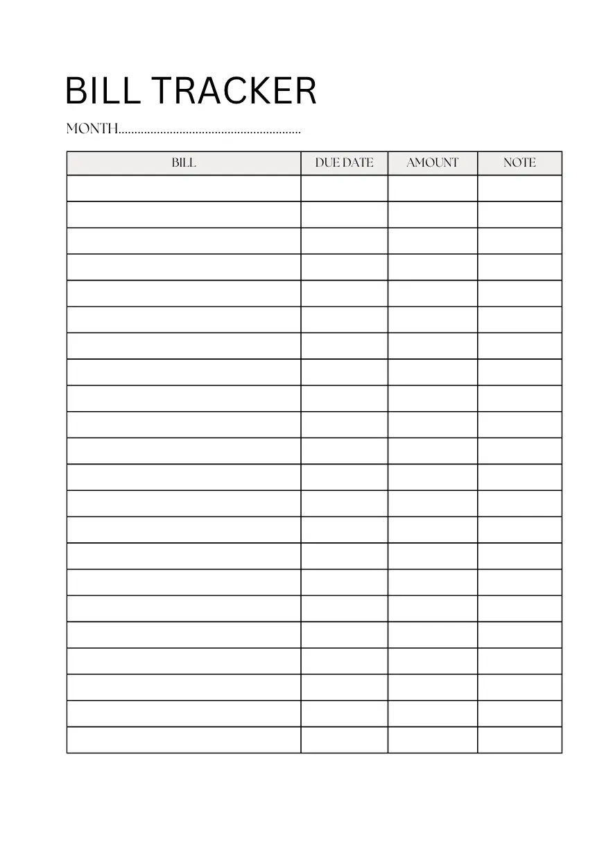 Bill tracker