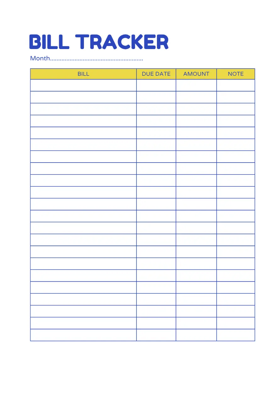 Bill tracker