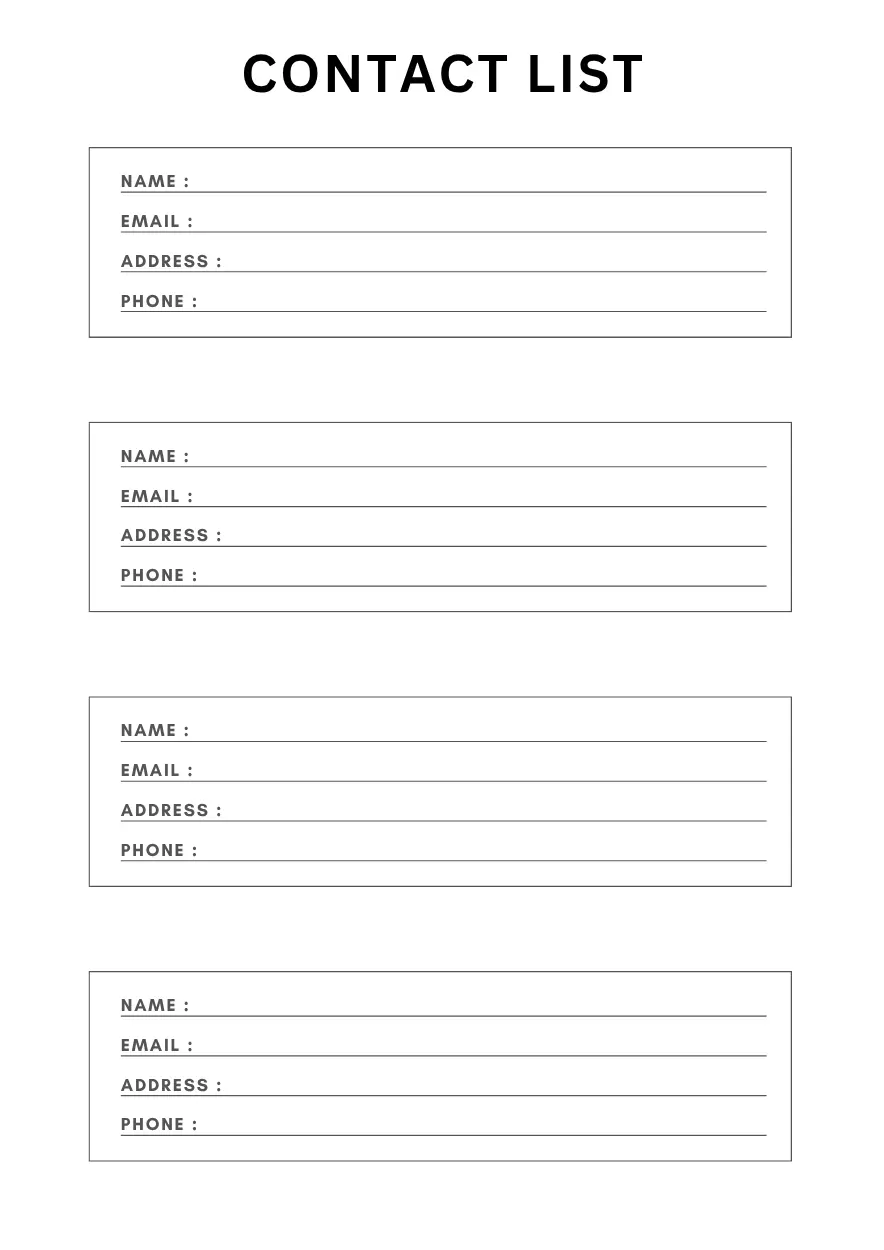 contact list