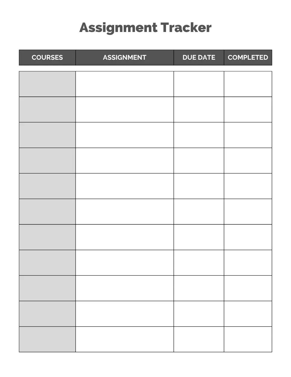 assignment tracker