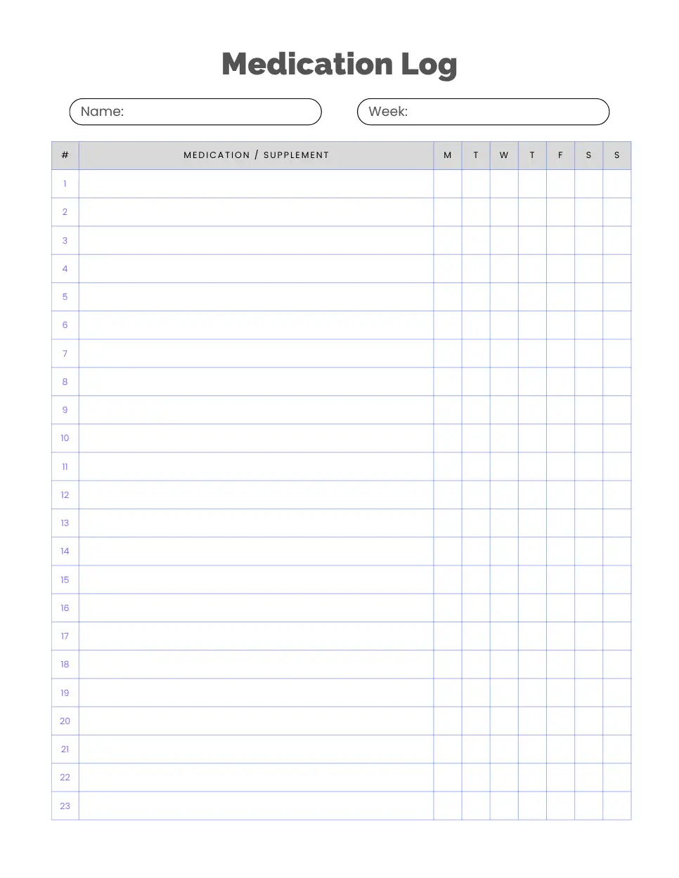 copy of medication log medication log