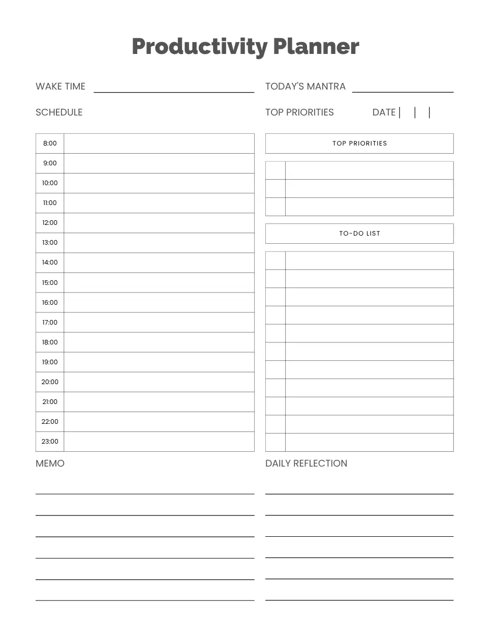 productivity planner