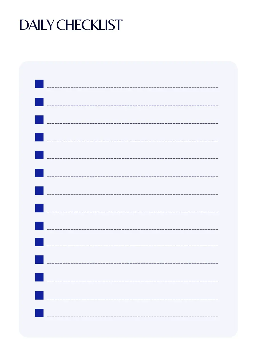 Pintable Daily Task Checklist