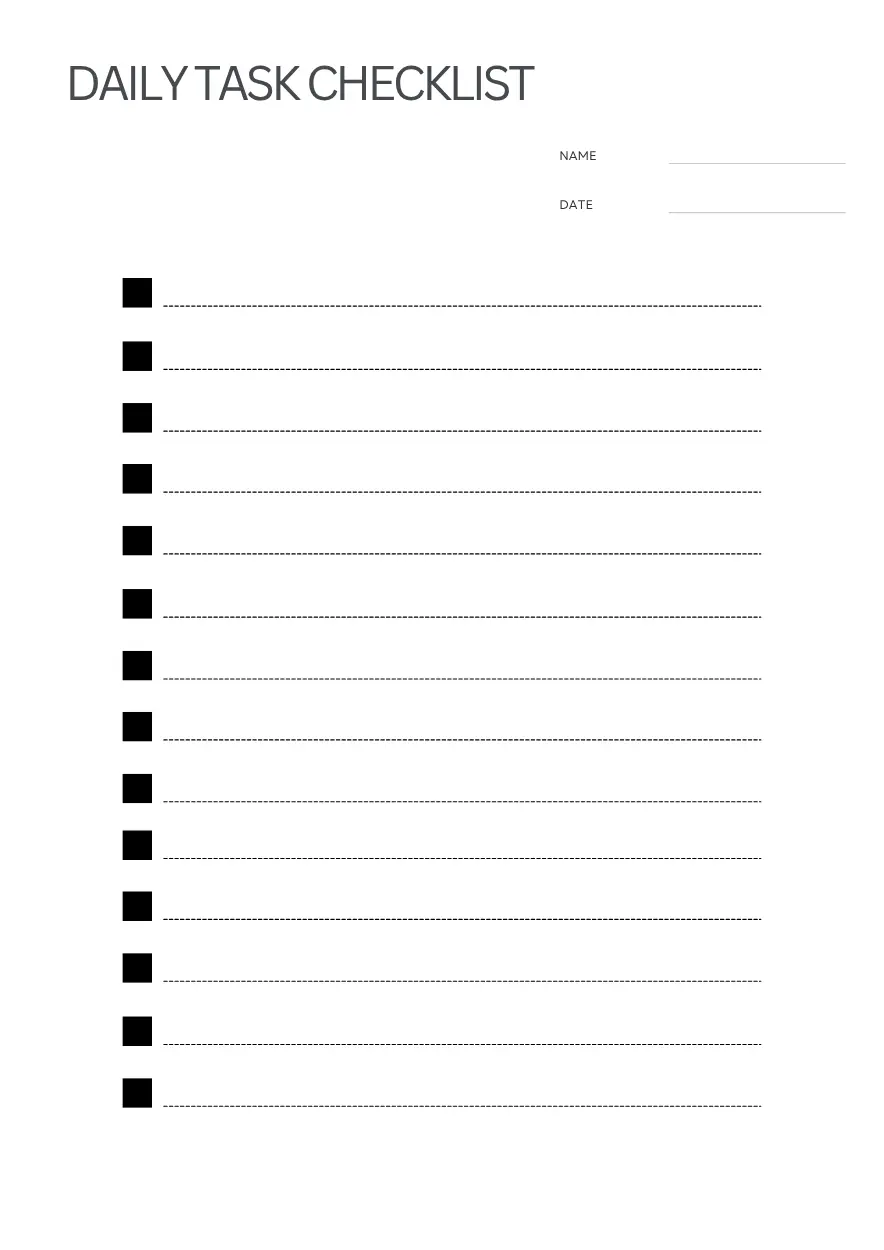 daily task checklist