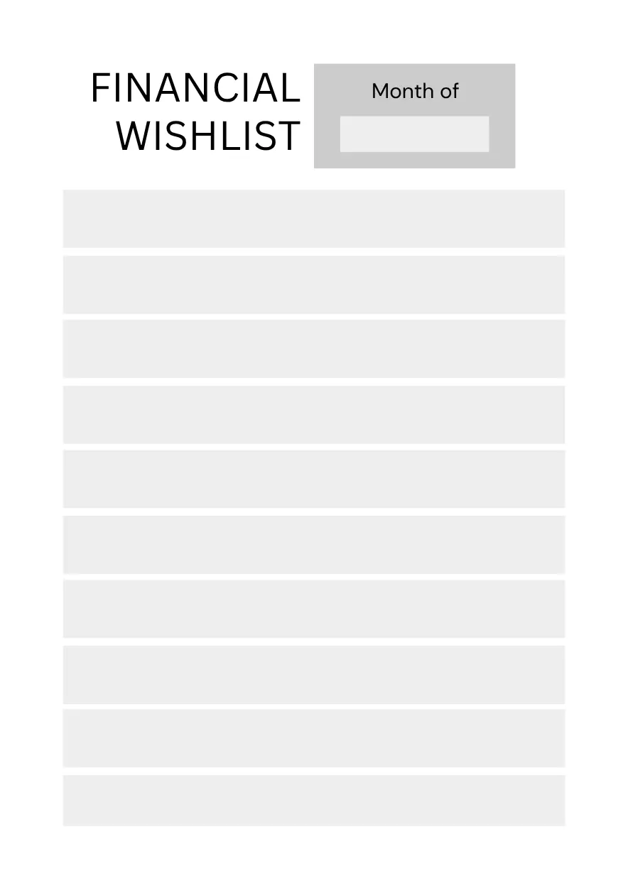 financial wishlist