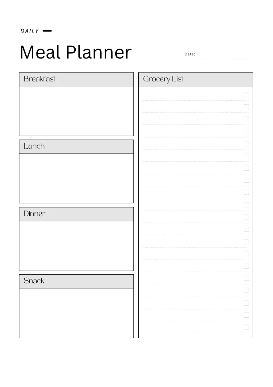Daily Meal Planner
