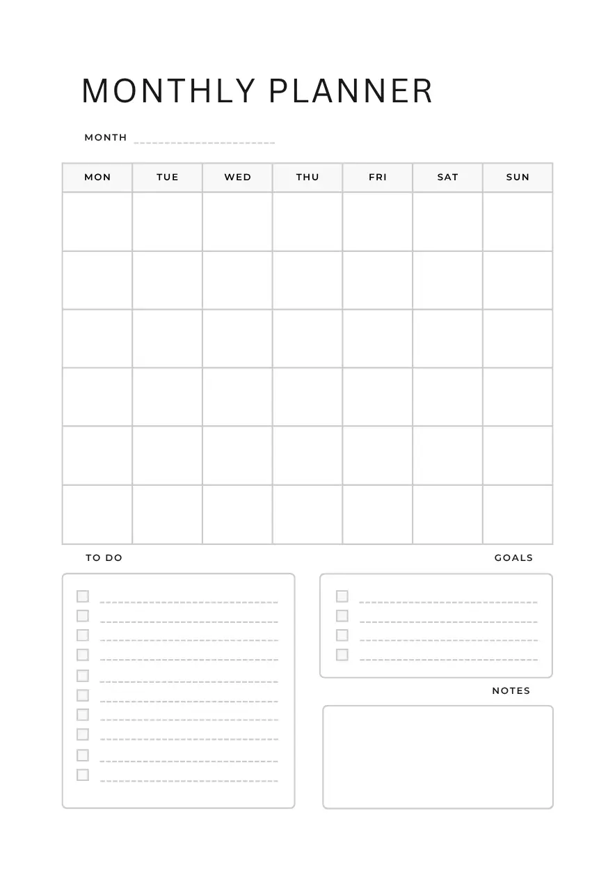 Printable Monthly Planner