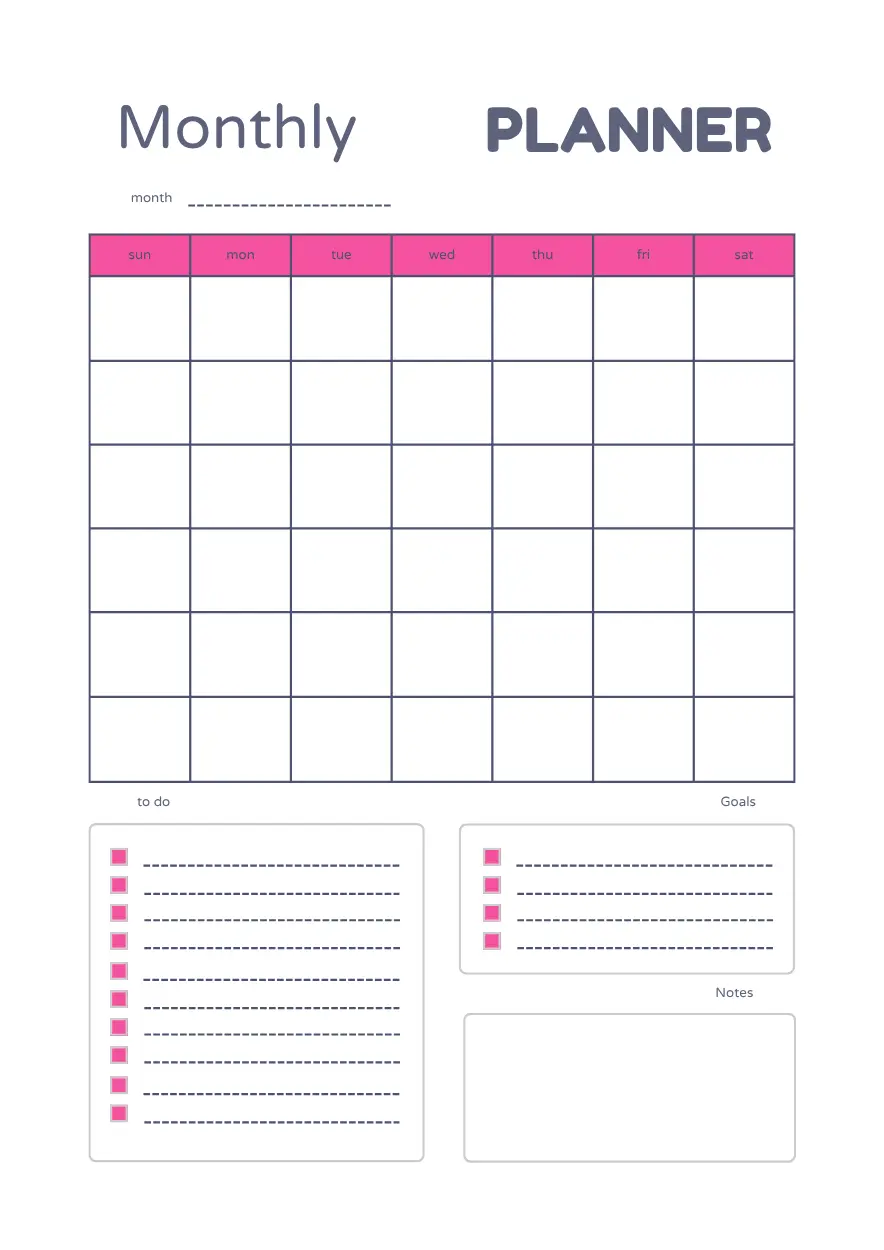 Printable Monthly Planner