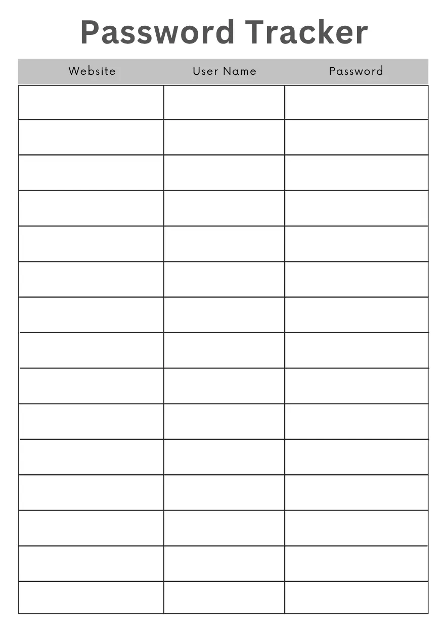 password tracker 1