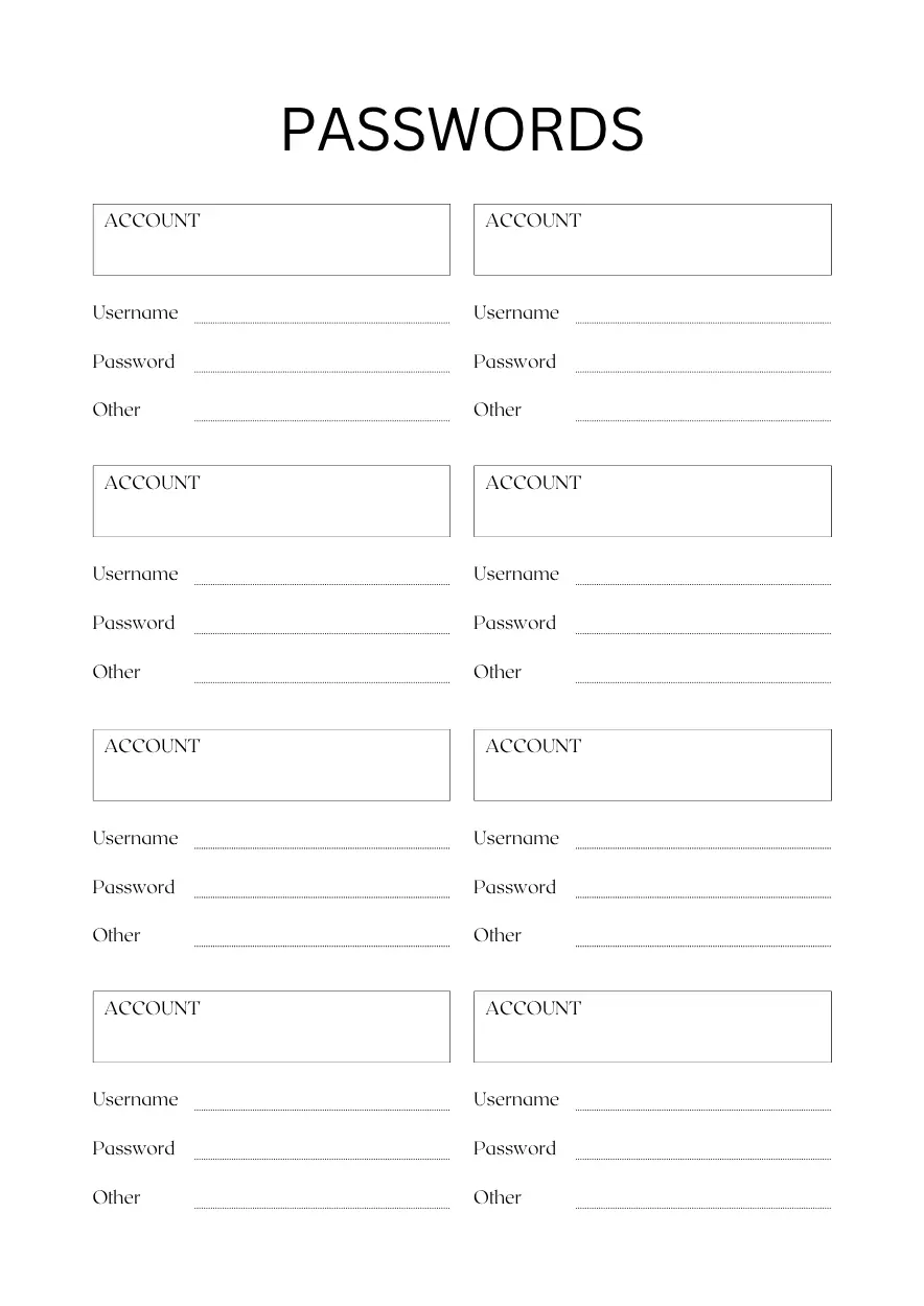 password tracker