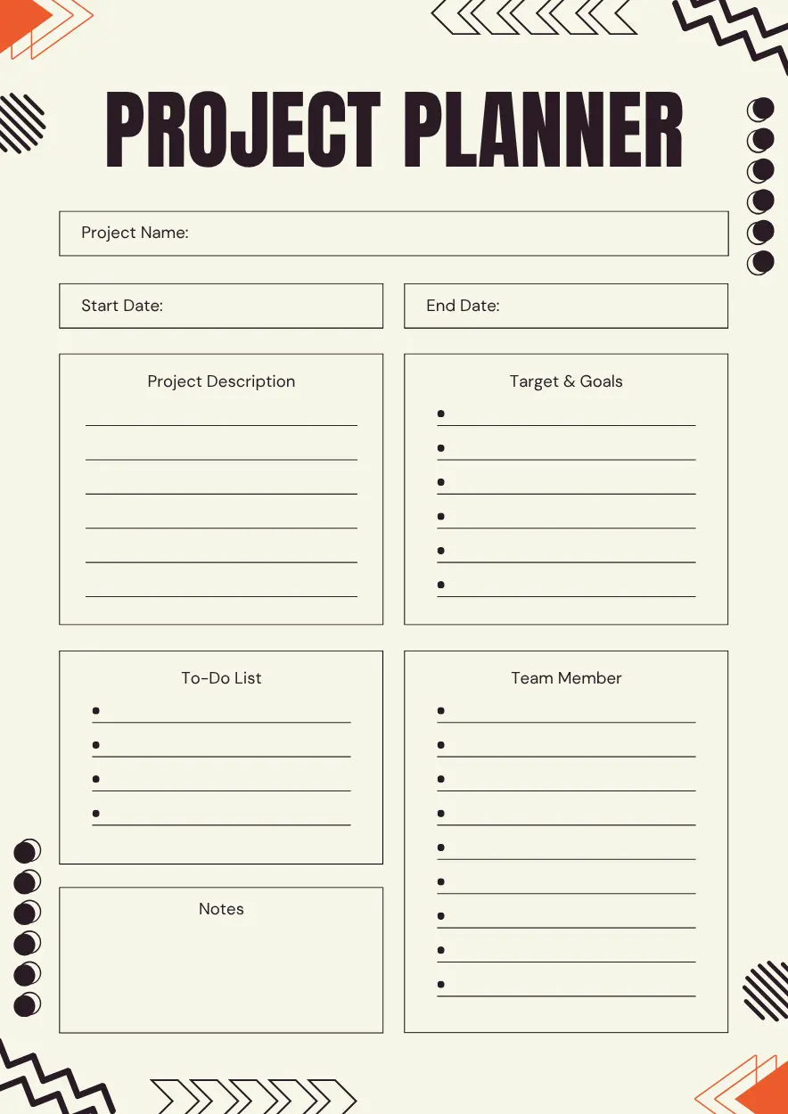 Printable Project Planner
