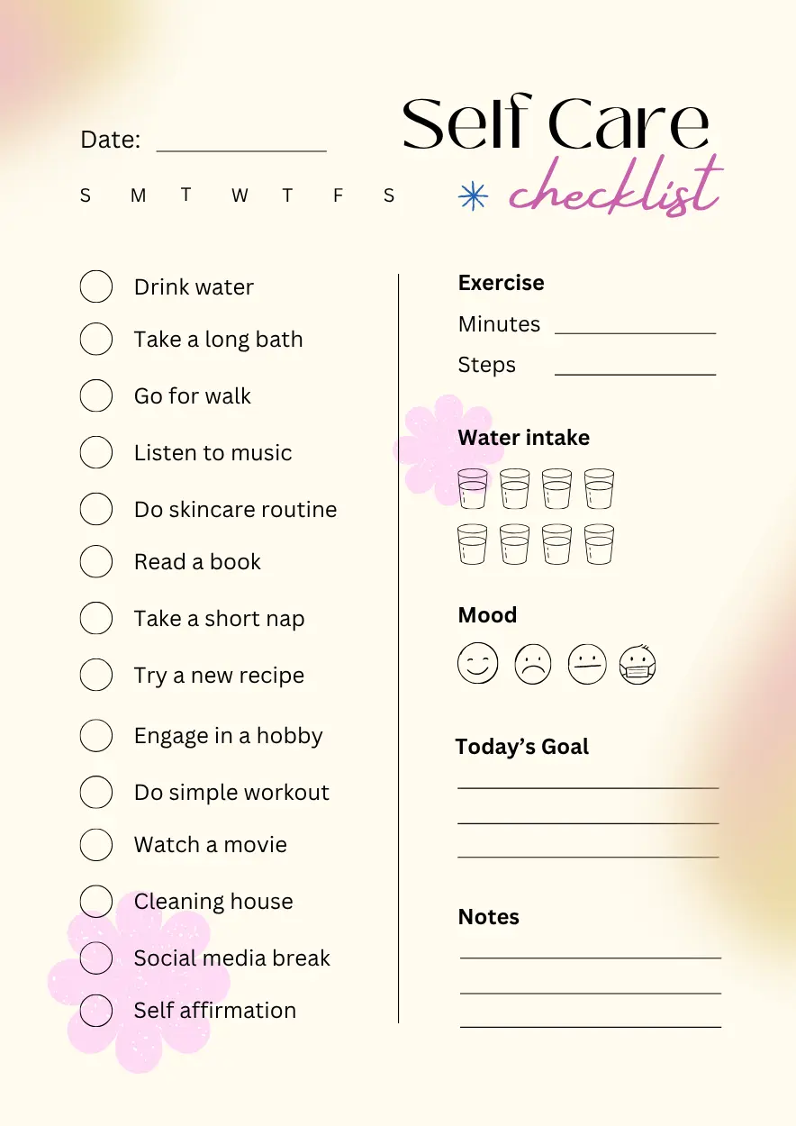 self care checklist