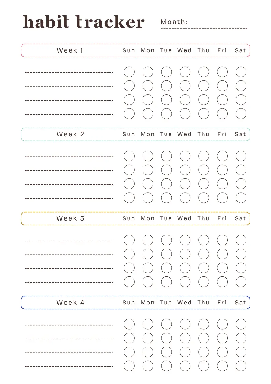 weekly habit tracker