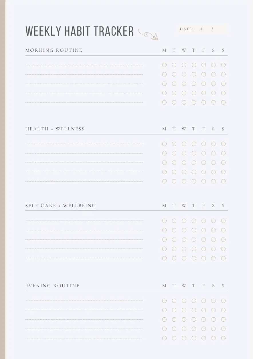 weekly habit tracker