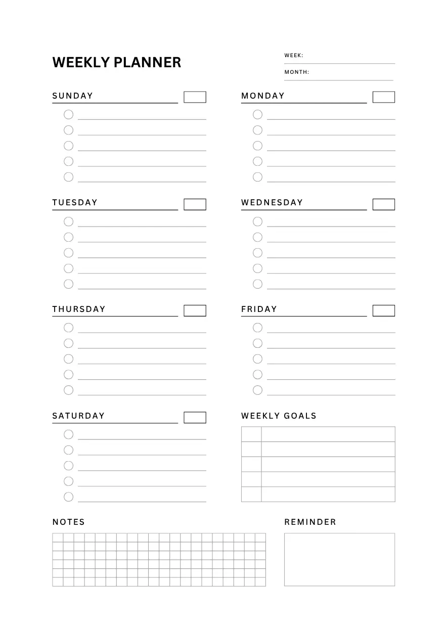Weekly Planner Printable