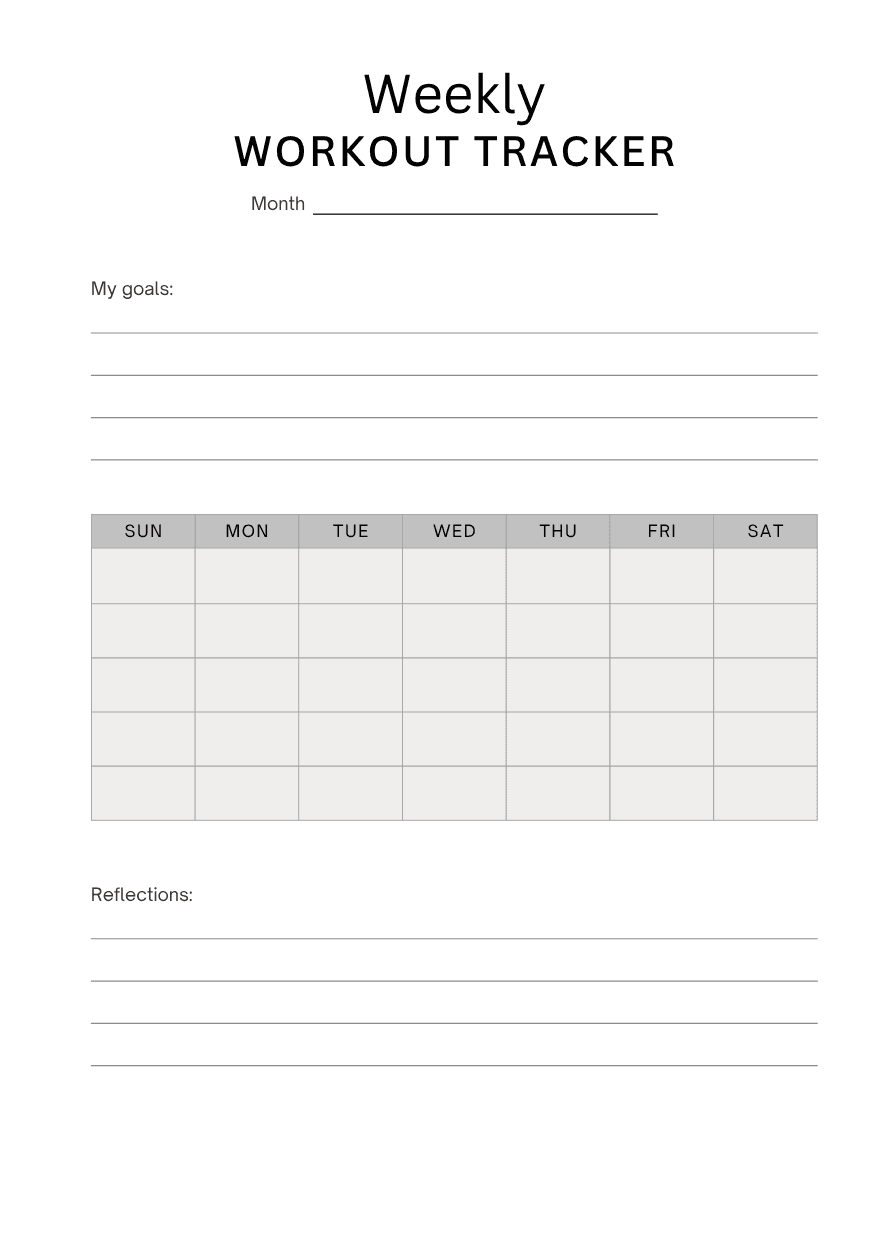 weekly workout tracker